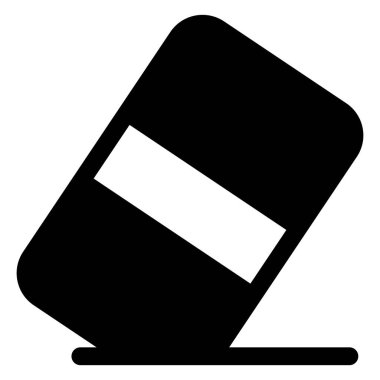 Beyaz arkaplanda izole edilmiş silgi sembolü vektör illüstrasyonu