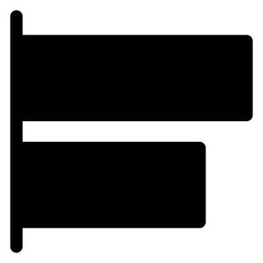 Beyaz arkaplanda izole edilmiş sol glyph simgesi vektör çizimi