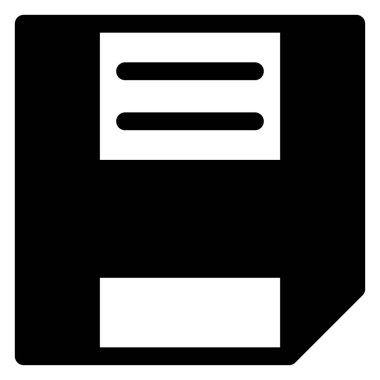 Beyaz arkaplanda izole edilmiş glyph ikon vektör illüstrasyonunu kaydet