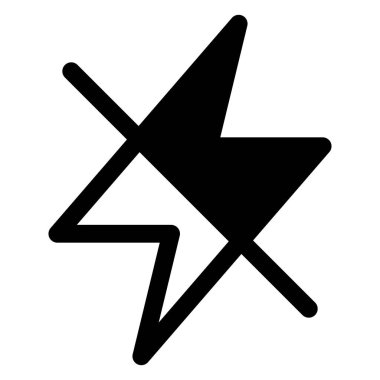 flaş glifli simge vektör çizimi beyaz arkaplanda izole edildi