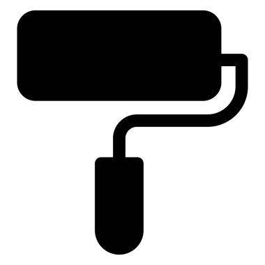 Beyaz arkaplanda izole edilmiş roller glyph ikon vektör çizimi