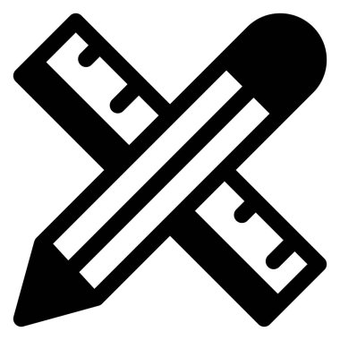 Beyaz arkaplanda izole edilmiş kalem sembolü vektör çizimi