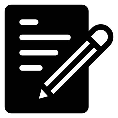 notlar beyaz arkaplanda izole edilmiş glyph simge vektör çizimi