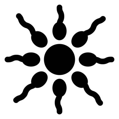 beyaz arkaplanda izole edilmiş sperm sembolü vektör çizimi