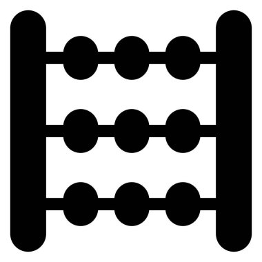 beyaz arkaplanda izole edilmiş abaküs kabartma simgesi vektör çizimi