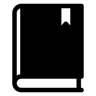 beyaz arkaplanda izole edilmiş ders kitabı glyph vektör çizimi