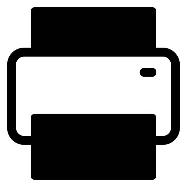 Beyaz arkaplanda izole edilmiş yazıcı sembolü vektör illüstrasyonu