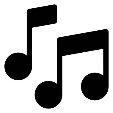 Beyaz arkaplanda izole edilmiş müzik sembolü vektör illüstrasyonu