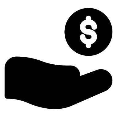 El glifleri simgesi vektör çizimi beyaz arkaplanda izole edildi