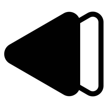 Beyaz arkaplanda izole edilmiş bir önceki glyph simgesi vektör çizimi