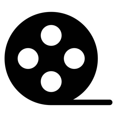 beyaz arkaplanda izole edilmiş video oynatıcı glyph vektör çizimi