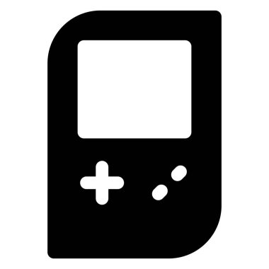 Game boy glyph simgesi vektör çizimi beyaz arkaplanda izole edildi
