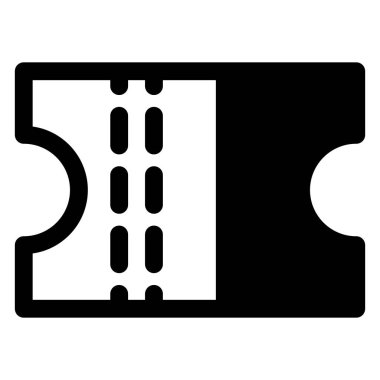 bilet glyph simgesi vektör çizimi beyaz arkaplanda izole edildi