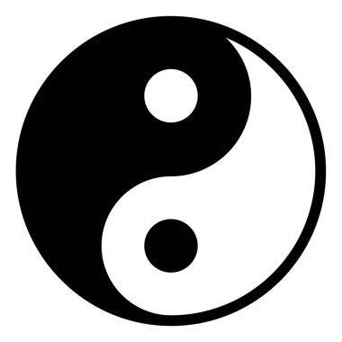 yin glyph simge vektör çizimi beyaz arkaplanda izole edildi