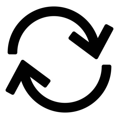 Beyaz arkaplanda izole edilmiş sembol vektör illüstrasyonunu döndür