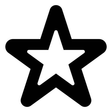 Beyaz arkaplanda izole edilmiş yıldız sembolü vektör çizimi