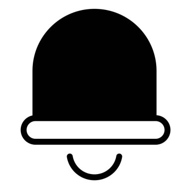 Beyaz arkaplanda izole edilmiş çan sembolü vektör çizimi