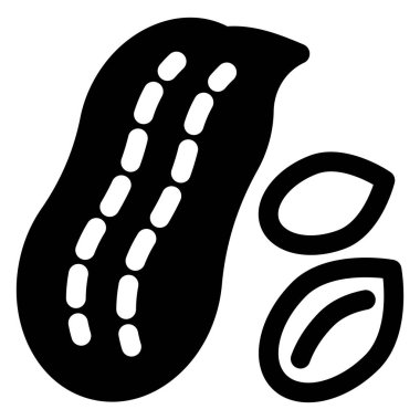 beyaz arkaplanda izole edilmiş fıstık sembolü vektör çizimi