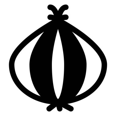 Beyaz arkaplanda izole edilmiş soğan sembolü vektör çizimi