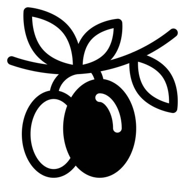 Beyaz arkaplanda izole edilmiş zeytin dalı sembolü vektör illüstrasyonu