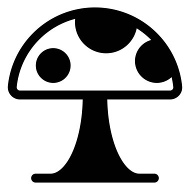 Beyaz arkaplanda izole edilmiş mantar sembolü vektör illüstrasyonu