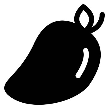 Beyaz arkaplanda izole edilmiş mango sembolü vektör illüstrasyonu