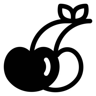 kiraz kabartma simgesi vektör çizimi beyaz arkaplanda izole edildi