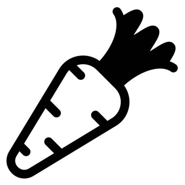 Beyaz arkaplanda izole edilmiş havuç sembolü vektör çizimi