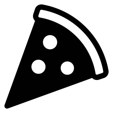 Beyaz arkaplanda izole edilmiş pizza kabartma simgesi vektör çizimi