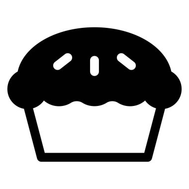 Pie glyph simgesi vektör çizimi beyaz arkaplanda izole edildi