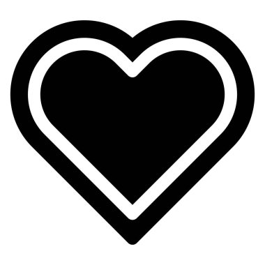 kalp glyph simgesi vektör çizimi beyaz arkaplanda izole edildi