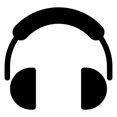 Beyaz arkaplanda izole edilmiş kulaklık sembolü vektör çizimi