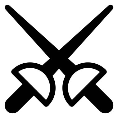 Beyaz arkaplanda izole edilmiş eskrim sembolü vektör illüstrasyonu