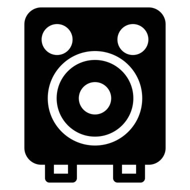 Beyaz arkaplanda izole edilmiş hoparlör simgesi vektör çizimi