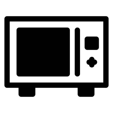 Beyaz arkaplanda izole edilmiş mikrodalga glyph ikon vektör çizimi