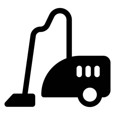 beyaz arkaplanda izole edilmiş vakum glyph simgesi vektör çizimi