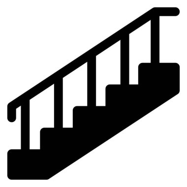 beyaz arkaplanda izole edilmiş merdiven kabartma simgesi vektör çizimi