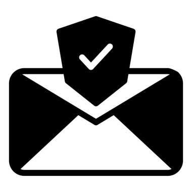 E- posta glyph simgesi vektör çizimi beyaz arkaplanda izole edildi