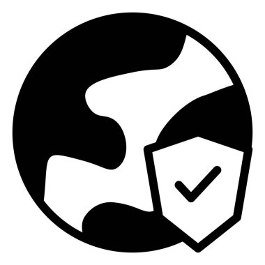 Güvenlik sembolü vektör çizimi beyaz arkaplanda izole edildi