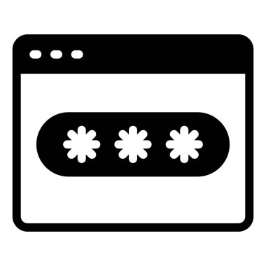 Beyaz arkaplanda izole edilmiş web glyph simgesi vektör çizimi