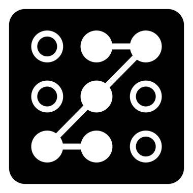 beyaz arkaplanda izole edilmiş parola glyph simgesi vektör çizimi