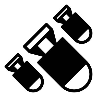 Bomba sembolü vektör çizimi beyaz arkaplanda izole edildi