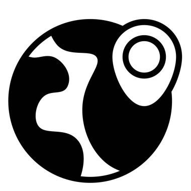 beyaz arkaplanda izole edilmiş genel konum glyph ikon vektör çizimi