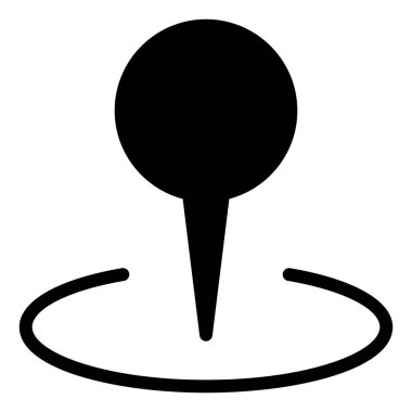 pin glyph simgesi vektör çizimi beyaz arkaplanda izole edildi