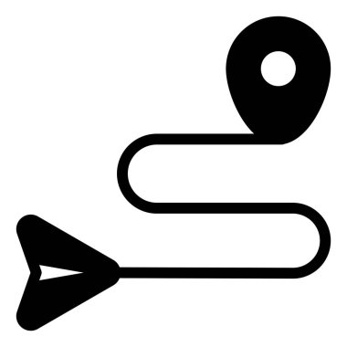 hedef glyph simgesi vektör çizimi beyaz arkaplanda izole edildi