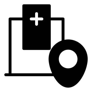 Hastane kabartma simgesi vektör çizimi beyaz arkaplanda izole edildi