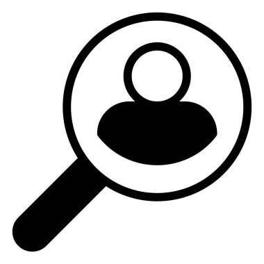 Beyaz arkaplanda izole edilmiş kullanıcı simgesi vektör illüstrasyonunu bul