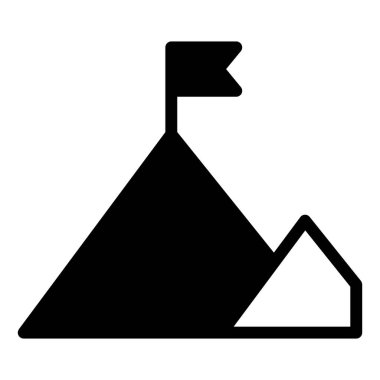 hedef glyph simgesi vektör çizimi beyaz arkaplanda izole edildi