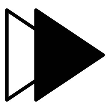 Beyaz arkaplanda izole edilmiş ileri glyph simge vektör çizimi