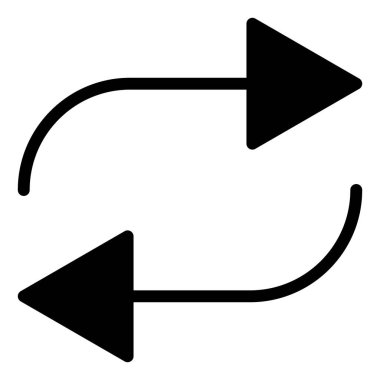 Beyaz arkaplanda izole edilmiş glyph simgesi vektör illüstrasyonunu tekrarla